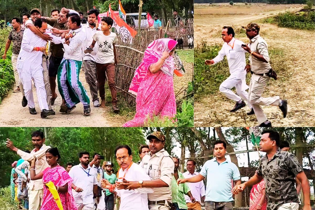 बंगाल में तृणमूल समर्थकों ने भाजपा उम्मीदवार शुभेंदु को दौड़ा-दौड़ाकर पीटा, तस्वीरें और वीडियो वायरल