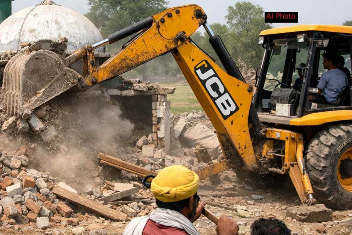 यूपी के इस गांव में खुद मस्जिद और मदरसे तोड़ने लगे लोग, मंगवाया बुलडोजर