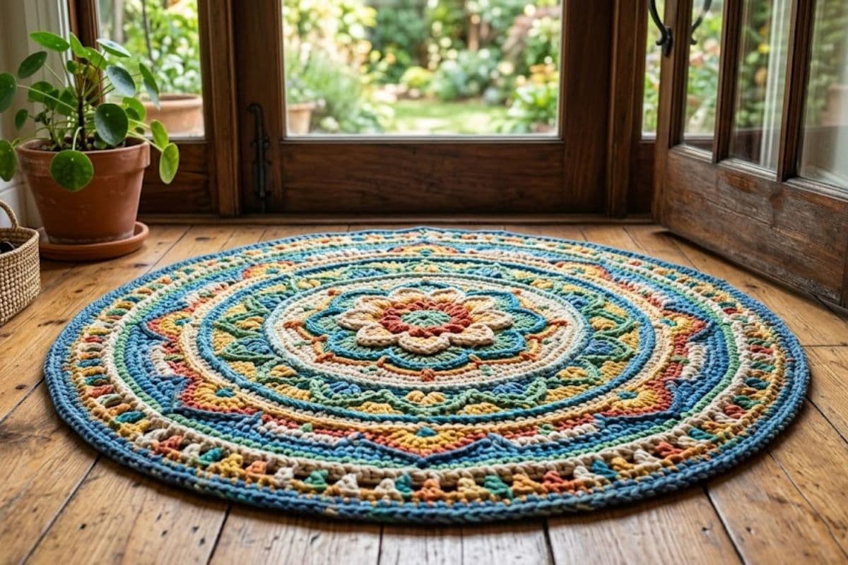 Crochet-style Doormat