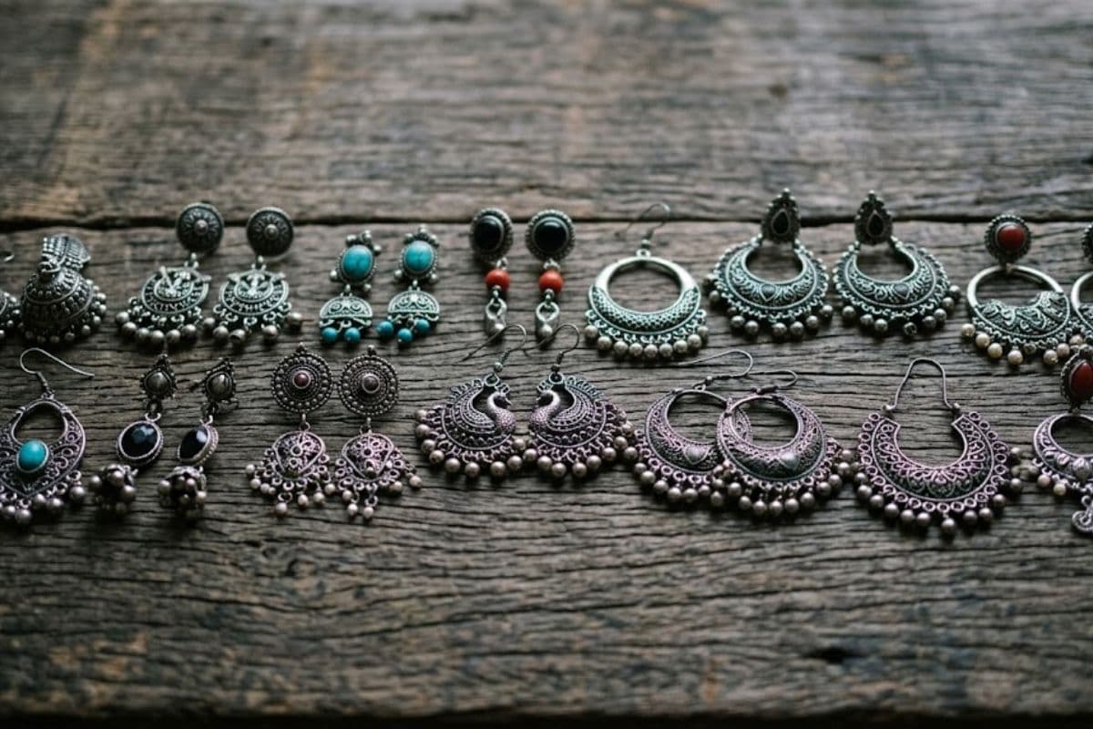 Oxidized earring