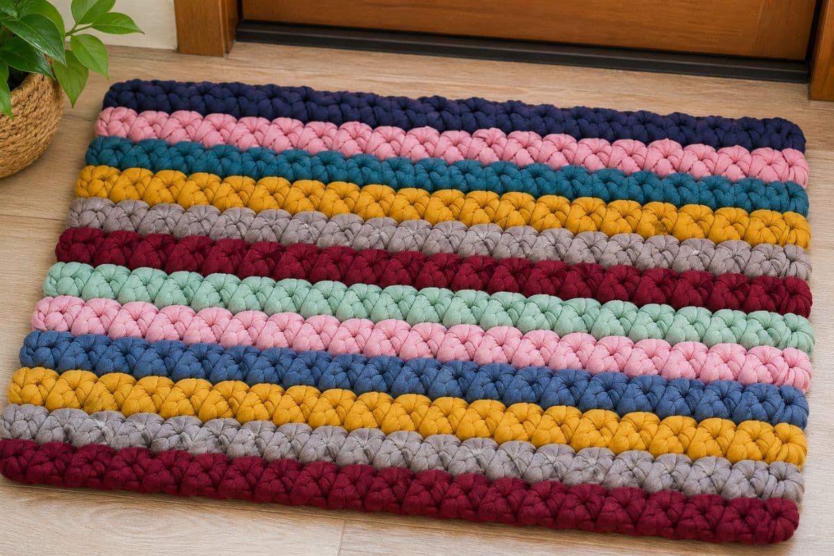 Striped Knotted Doormat