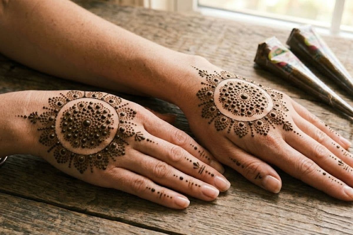 doted madala mehndi design