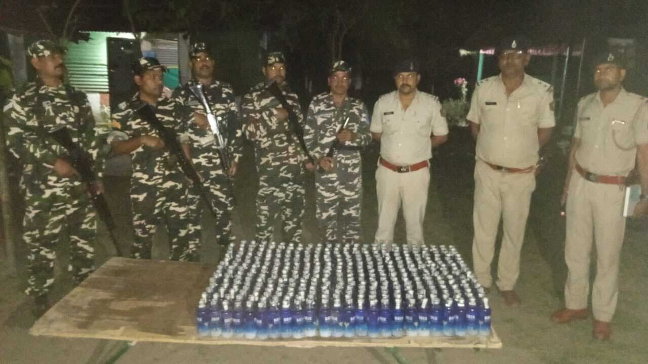 पांच लीटर नेपाली शराब बरामद, तस्कर फरार