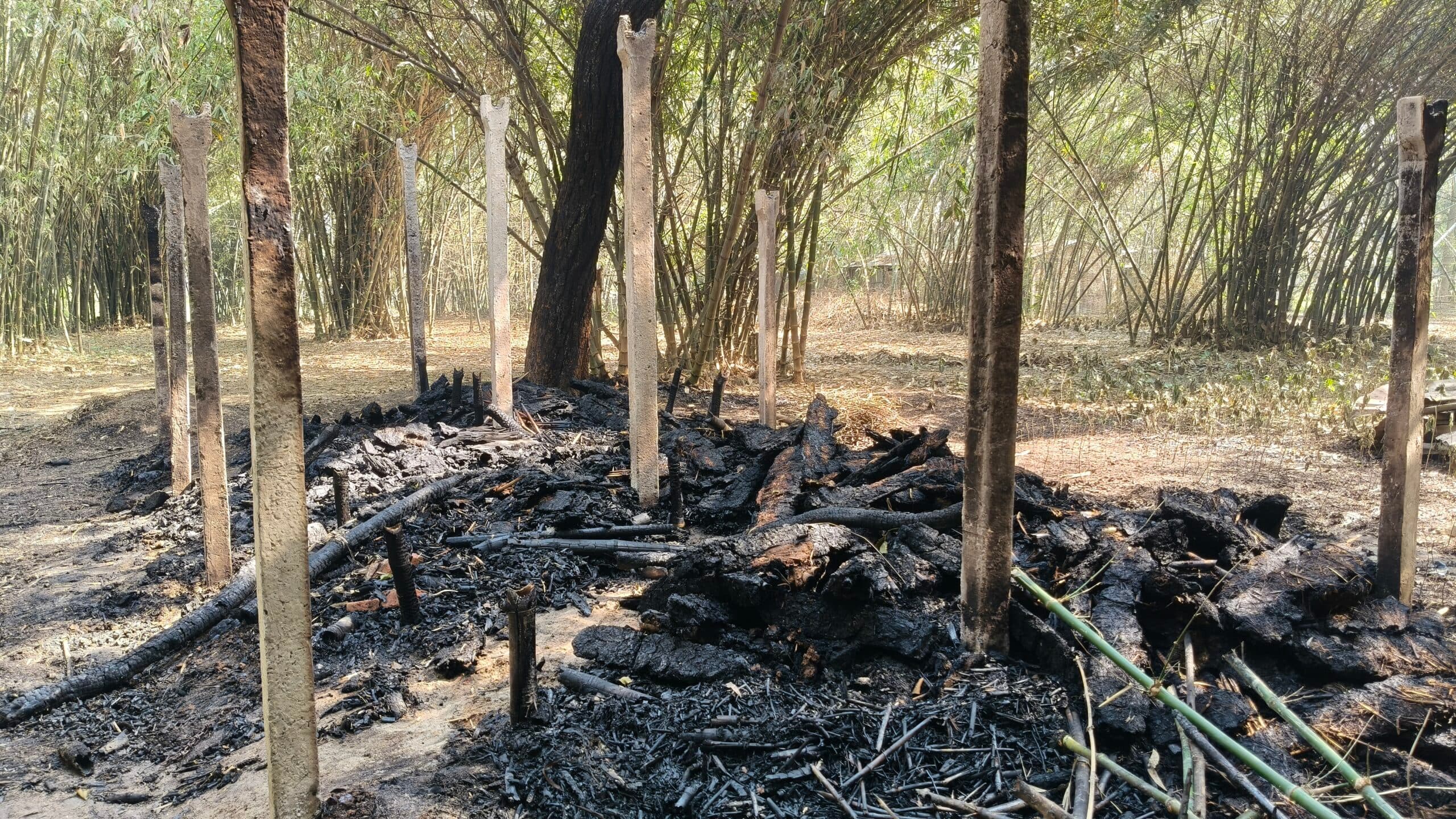 असामाजिक तत्वों ने पशु चारा व जलावन घर में लगायी आग, हजारों की क्षति