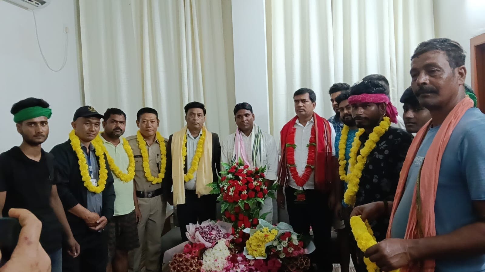 रामपुर के सरपंच को मिजोरम में मजदूरों ने किया स्वागत