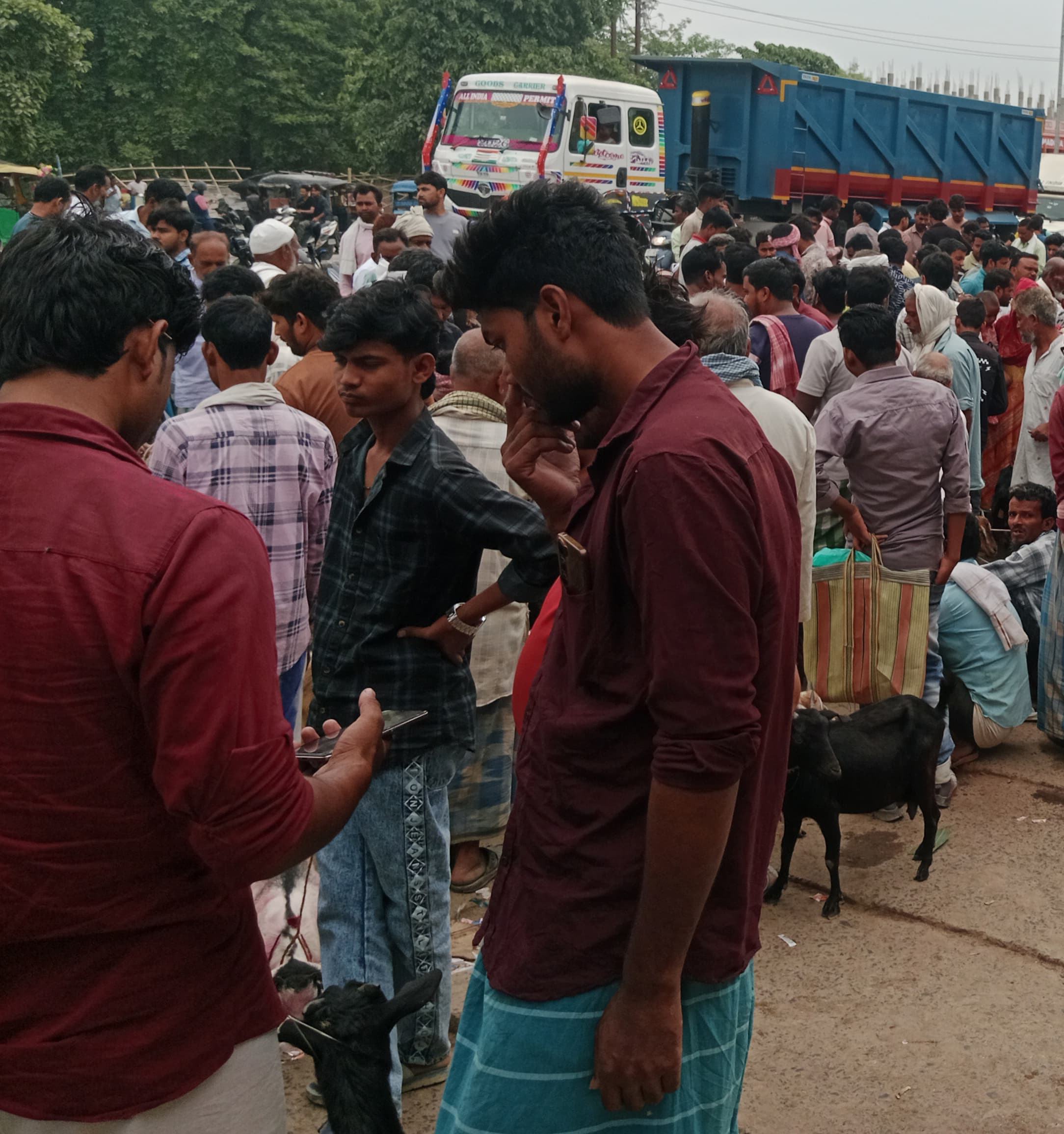 साप्ताहिक मवेशी हटिया से कई दुकानदार परेशान, दुर्घटना की आशंका