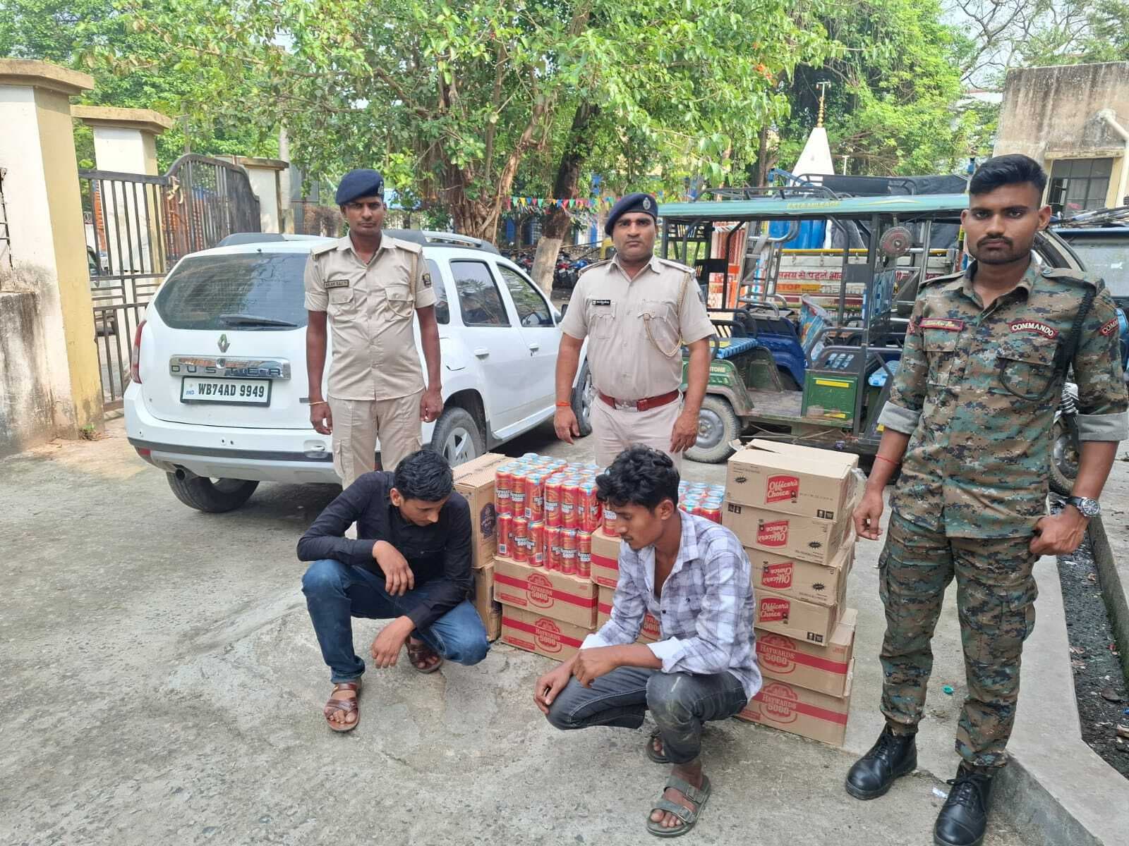 181 लीटर विदेशी शराब के साथ दो तस्कर गिरफ्तार