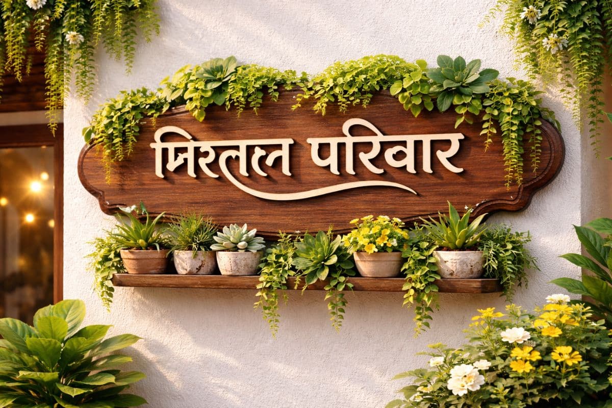 green plant name plate