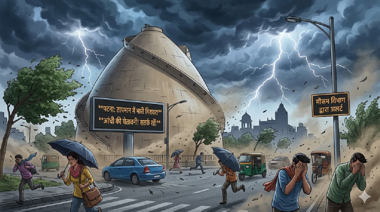 Patna Weather Update: рдкрдЯрдирд╛ рдореЗрдВ рдмрд╛рд░рд┐рд╢ рдФрд░ рдЖрдВрдзреА рдХреА рд╕рдВрднрд╛рд╡рдирд╛, рддрд╛рдкрдорд╛рди рдореЗрдВ рдЖрдПрдЧреА рднрд╛рд░реА рдЧрд┐рд░рд╛рд╡рдЯ