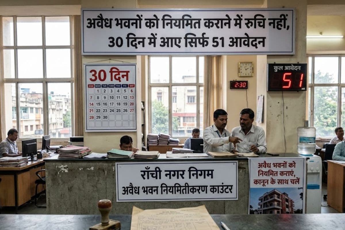 Ranchi: अवैध भवनों को नियमित कराने में रुचि नहीं, 30 दिन में आए सिर्फ 51 आवेदन