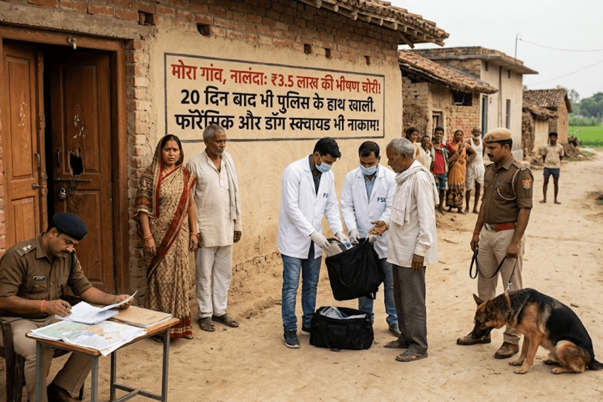 नालंदा में मोरा गांव में ₹3.5 लाख की चोरी का 20 दिन बाद भी सुराग नहीं, फोरेंसिक और डॉग स्क्वायड भी फेल