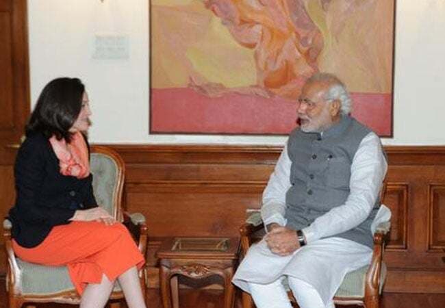 फेसबुक की सीओओ शेरिल सैंडबर्ग ने की नरेंद्र मोदी से मुलाकात