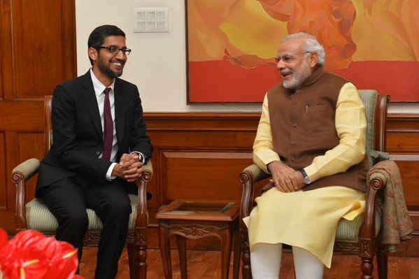 प्रधानमंत्री से मिले सुंदर पिचाई