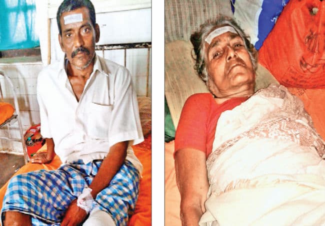 दरभंगा में घायलों के सिर पर लिखा ‘भूकंप पीड़ित’