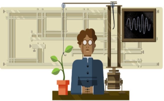 गूगल ने जगदीश चंद्र बसु के 158वें जन्मदिन पर उनकी याद में बनाया डूडल