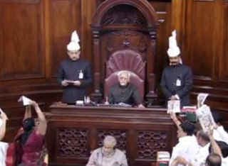 कार्ति चिदम्बरम को लेकर हंगामा, राज्यसभा स्थगित