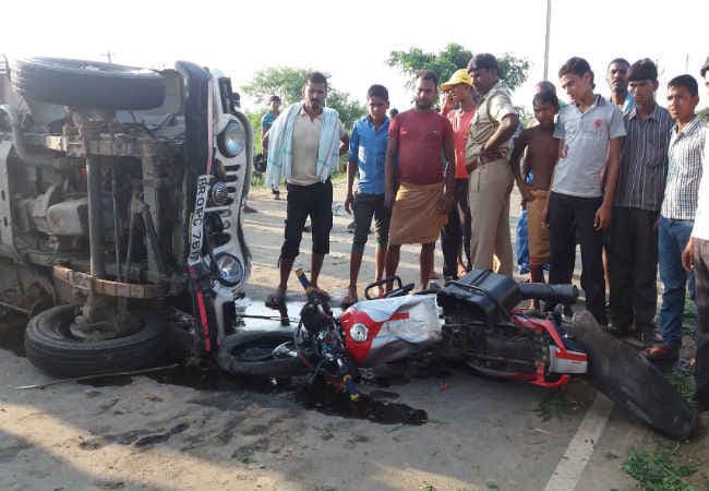 बिहार : केंद्रीय मंत्री की स्काॅर्ट गाड़ी से बाइक सवार की मौत, पुलिस पर पथराव