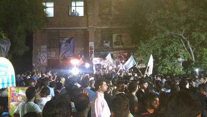 जेएनयू : वाम एकता गठबंधन ने एबीवीपी को हराकर सभी चारों सीटें जीतीं