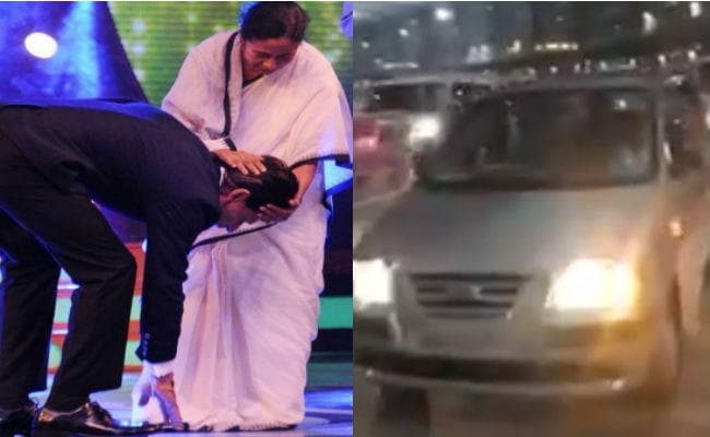 ममता की कार में पिछली सीट पर बैठकर एयरपोर्ट पहुंचे शाहरुख खान, उतरकर पैर छुए