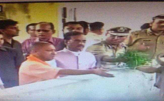 योगी आदित्यनाथ ने अपर्णा-प्रतीक संग किया कान्हा उपवन में गऊओं का दर्शन