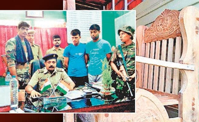 अवैध लकड़ी और फर्नीचर के साथ दो जवान गिरफ्तार