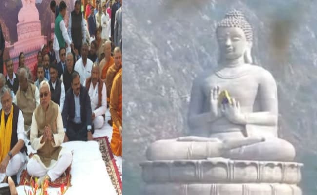 राजगीर में भगवान बुद्ध की 70 फीट ऊंची प्रतिमा का CM नीतीश ने किया अनावरण