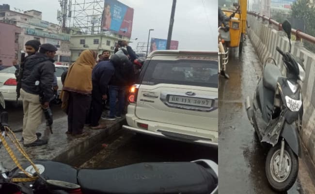 रॉन्ग साइड से आ रही सरकारी गाड़ी ने मारी टक्कर, महिलाओं ने जमकर काटा बवाल