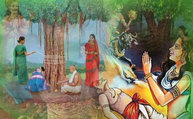 अटल सुहाग के लिए सुहागिनों ने की वट सावित्री की पूजा