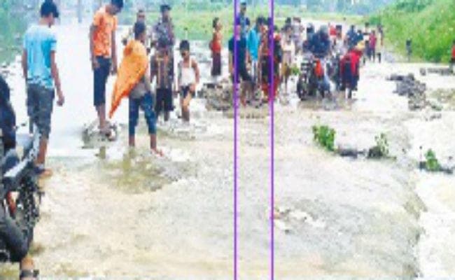 डायवर्जन बहा, छपरा-हाजीपुर सड़क मार्ग पर वाहनों की आवाजाही ठप