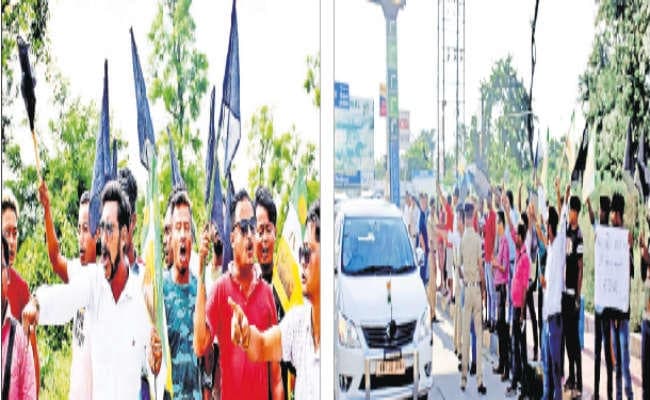 अहलुवालिया को गोजमुमो ने घेरा, मुर्दाबाद और गो बैक के भी लगाये गये नारे