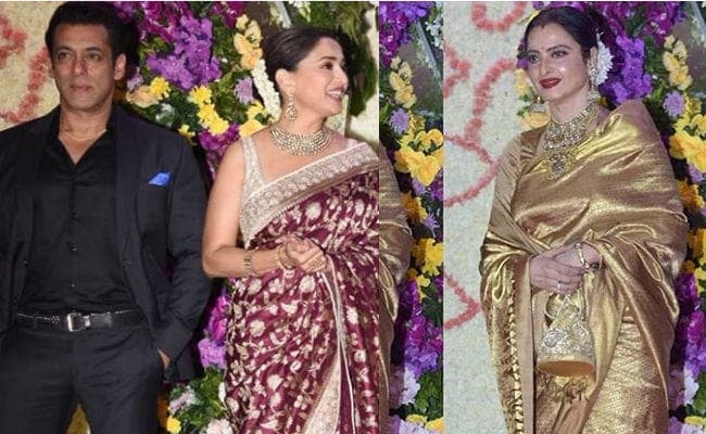 PHOTOS: सूरज बड़जात्या के बेटे के रिसेप्शन में सलमान-माधुरी पर टिकी निगाहें, रेखा ने लूट ली महफिल