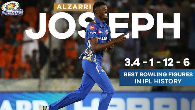 IPL 2019: मुंबई ने सनराइजर्स को दी पटखनी, रिकॉर्ड तोड़कर हीरो बने जोसफ, 3.4 ओवर में 12 रन देकर झटके छह विकेट