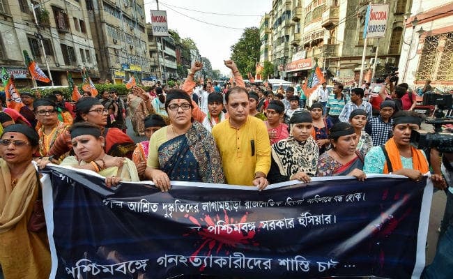 पश्चिम बंगाल में भाजपा ने ''काला दिवस'' मनाया, हिंसा के खिलाफ निकालीं रैलियां