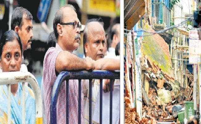 फिर गिरा क्षतिग्रस्त मकान का हिस्सा