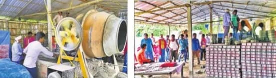 पंजाब से लौटे कारीगरों ने दिखायी लघु उद्योग की नयी राह, गांव में शुरू किया आधुनिक पेबर ब्लॉक का निर्माण