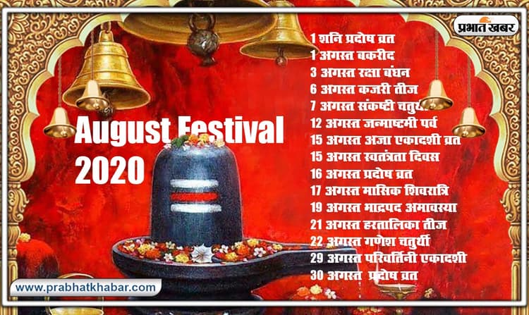 August festival 2020: अगस्त में पड़ रहे है 15 प्रमुख व्रत-त्योहार, जानें तिथि और इसका महत्व