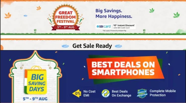 Amazon Great Freedom Festival Vs Flipkart Sale Live: जानें आज किन प्रोडक्टस पर क्या मिल रहा जबरदस्त ऑफर