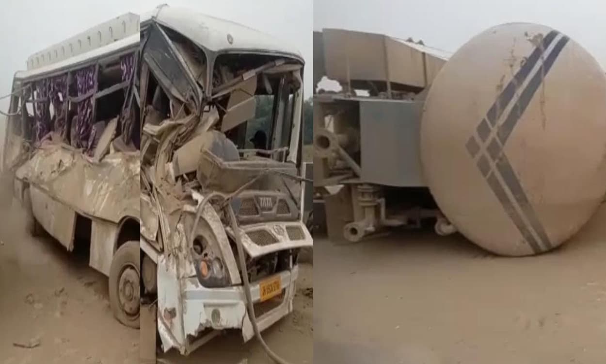 चांडिल के झाड़ुआ मोड के पास बस व टैंकर के बीच सीधी टक्कर, 2 महिला की मौत, दर्जनों घायल