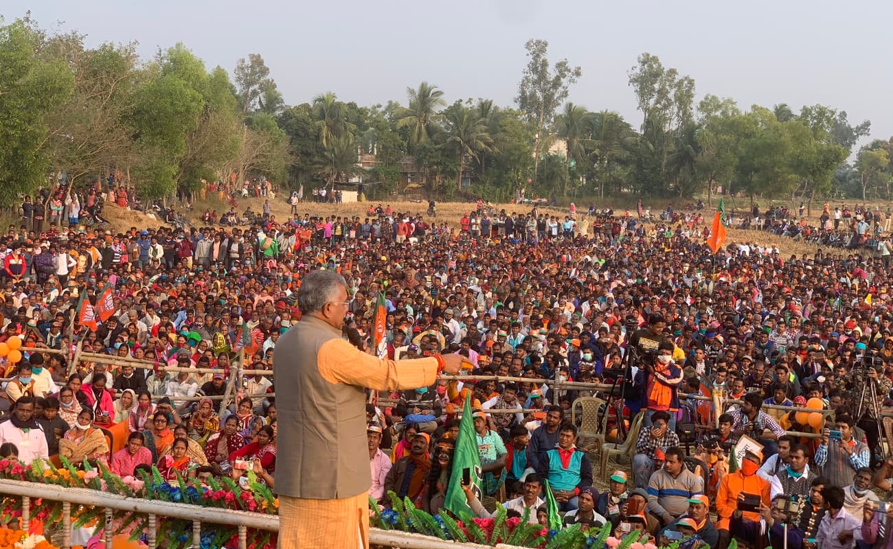 West Bengal Election 2021: ममता बनर्जी की तृणमूल कांग्रेस कोरोना से खतरनाक वायरस, भाजपा उससे छुटकारे का टीका, कुल्पी में बोले दिलीप घोष West Bengal Election 2021: ममता बनर्जी की तृणमूल कांग्रेस कोरोना से खतरनाक वायरस, भाजपा उससे छुटकारे का टीका, कुल्पी में बोले दिलीप घोष