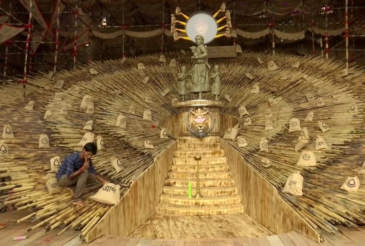 Dussehra Special: छपरा में करेंगे न्यूयॉर्क का गोल्डेन श्रीकृष्ण इस्कॉन मंदिर का दर्शन, यहां बन रहा पंडाल