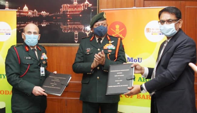 भारतीय सेना और BOB के बीच हुआ MoU, सैन्य कर्मी की मौत पर उच्च शिक्षा और बेटी की शादी में बीमा का लाभ, ATM से असीमित मुफ्त लेनदेन