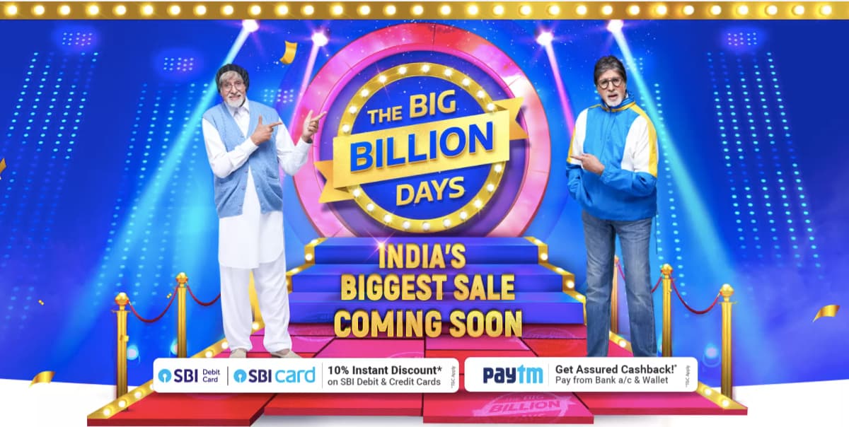 Flipkart पर आ रहा Big Billion Days सेल, स्मार्टफोन्स पर मिलेगा जबरदस्त डिस्काउंट Flipkart पर आ रहा Big Billion Days सेल, स्मार्टफोन्स पर मिलेगा जबरदस्त डिस्काउंट