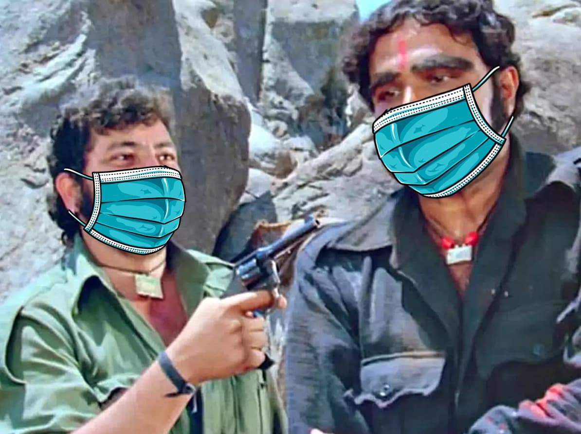 जब गब्बर ने कालिया से मास्क पहनने को कहा जब गब्बर ने कालिया से मास्क पहनने को कहा