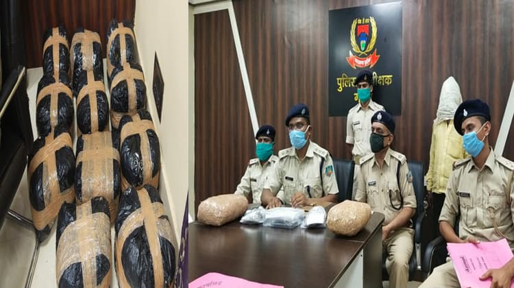 यूपी के शक्तिनगर जा रहे 5 लाख रुपये का गांजा बरामद, महिला समेत 2 तस्कर गिरफ्तार