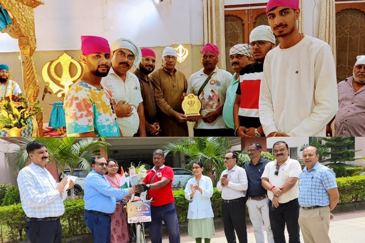 साइकिल से भारत भ्रमण पर निकले बंगाल के जयदेव राउत का रांची में जोरदार स्वागत, रक्तदान को लेकर कर रहे जागरूक