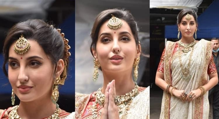 Nora Fatehi ने देसी लुक में सबको चौंकाया, बंगाली स्टाइल में साड़ी पहने एक्ट्रेस को देख हो जाएगा प्यार