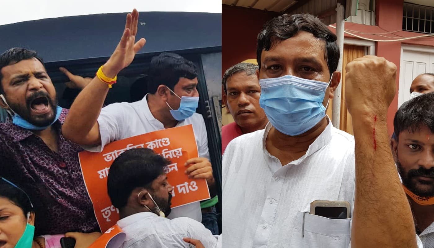 कोलकाता में वैक्सीन के लिए रतजगा कर रहे लोग, वैक्सीनकांड का विरोध करने वाले भाजपा नेता राहुल सिन्हा गिरफ्तार