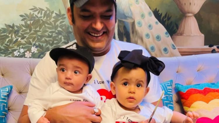 Kapil Sharma ने बेटे त्रिशान को गोद में उठाकर किया डांस, बेटी अनायरा भी म्यूजिक पर दिखी झूमती, VIDEO