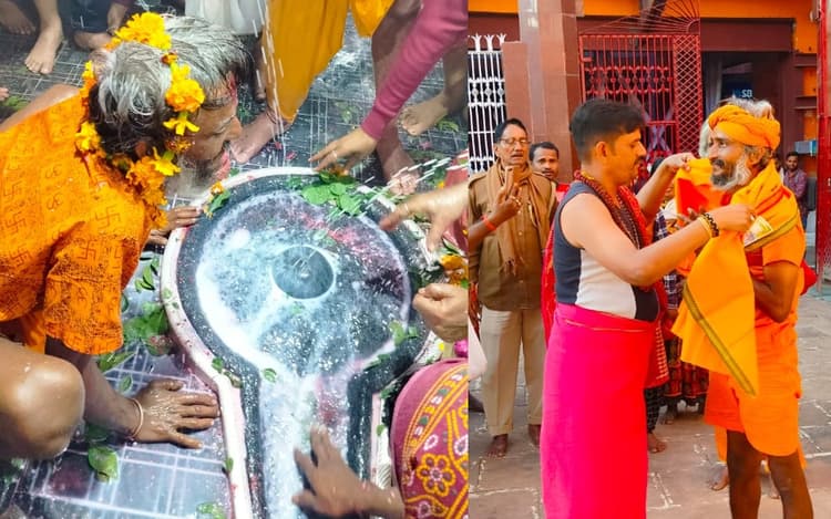 Deoghar News: हाथ के बल चलकर 123वें दिन बैद्यनाथ धाम पहुंचे ‘बिच्छू बम’, जानें उनके सफर के बारे में