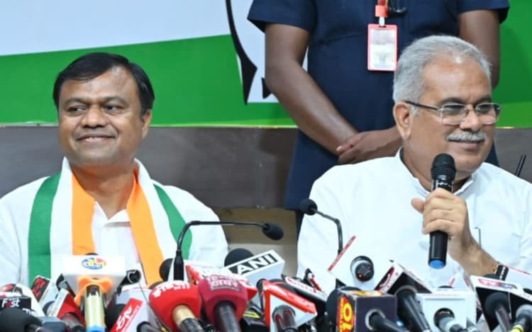 भूपेश बघेल ने रायपुर में प्रेस कॉन्फ्रेंस कर पीएम मोदी के आरोपों का दिया जवाब, दीपक बैज ने कही ये बात